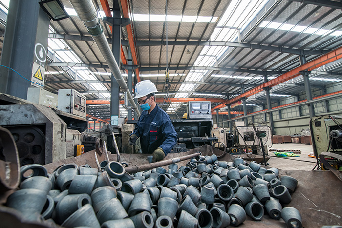 宜兴网架配件-锥头加工车间